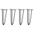 Nogi do stołu Hairpin, 4 szt., naturalna stal, 30 cm, lita stal