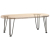 Nogi do stołu Hairpin, 4 szt., naturalna stal, 30 cm, lita stal