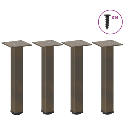 Nogi do stolika kawowego, 4 szt., naturalna stal, 30-32cm, stal
