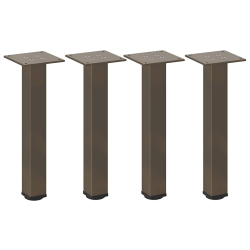 Nogi do stolika kawowego, 4 szt., naturalna stal, 30-32cm, stal