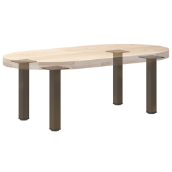 Nogi do stolika kawowego, 4 szt., naturalna stal, 30-32cm, stal