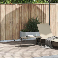 Stolik kawowy ogrodowy prostokątny szary 80x40x37 cm polirattan
