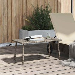 Stolik kawowy ogrodowy prostokątny szary 80x40x37 cm polirattan