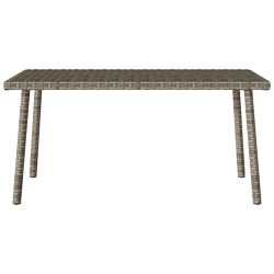 Stolik kawowy ogrodowy prostokątny szary 80x40x37 cm polirattan