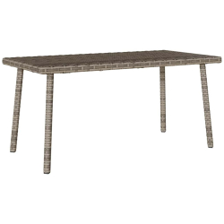 Stolik kawowy ogrodowy prostokątny szary 80x40x37 cm polirattan