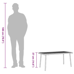 Stolik kawowy ogrodowy prostokątny szary 80x40x37 cm polirattan