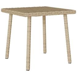 Stolik kawowy ogrodowy prostokątny beżowy 40x40x37cm polirattan