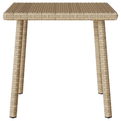 Stolik kawowy ogrodowy prostokątny beżowy 40x40x37cm polirattan