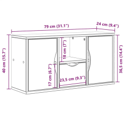 Szafka RTV z szufladą „ODDA” 79x24x40,5 cm Drewno lite sosnowe