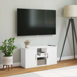 Szafka RTV „ODDA” Biała 79x24x40,5 cm Drewno lite Sosna