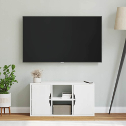 Szafka RTV „ODDA” Biała 79x24x40,5 cm Drewno lite Sosna
