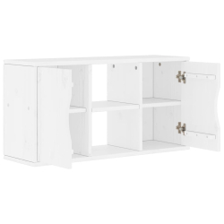 Szafka RTV „ODDA” Biała 79x24x40,5 cm Drewno lite Sosna