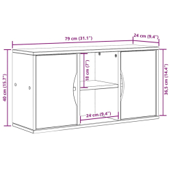 Szafka RTV „ODDA” 79x24x40,5 cm Drewno lite sosnowe