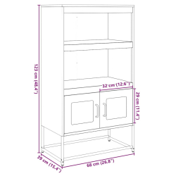 Komoda wysoka Musztardowo-żółta 68x39x123 cm Stal