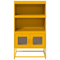 Komoda wysoka Musztardowo-żółta 68x39x123 cm Stal