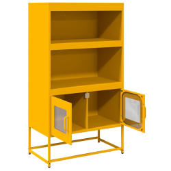 Komoda wysoka Musztardowo-żółta 68x39x123 cm Stal