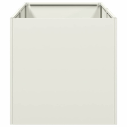 Donica, biała, 40x80x40 cm, stal walcowana na zimno