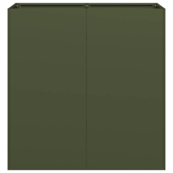 Donica, oliwkowa, 80x40x80 cm, stal walcowana na zimno