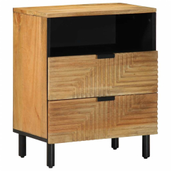 Szafka nocna Brązowa 50x33x62 cm Drewno lite Mango