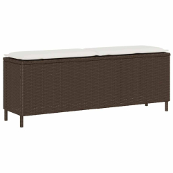 Ławka ogrodowa z poduszką Brązowa 110x30x40,5 cm Polirattan