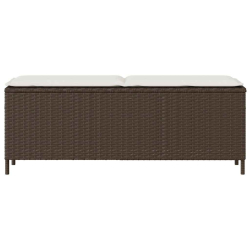 Ławka ogrodowa z poduszką Brązowa 110x30x40,5 cm Polirattan