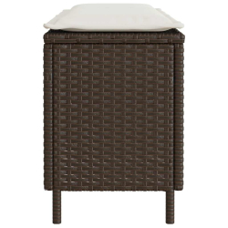 Ławka ogrodowa z poduszką Brązowa 110x30x40,5 cm Polirattan