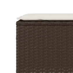 Ławka ogrodowa z poduszką Brązowa 110x30x40,5 cm Polirattan