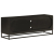Szafka pod TV, czarna, 110x30x40 cm, lite drewno mango i żelazo