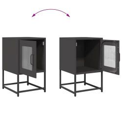 Szafka nocna Czarna 36x39x60,5 cm Stal walcowana na zimno