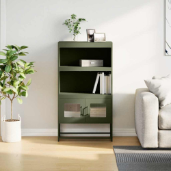 Komoda Oliwkowo-zielona 68x39x123 cm Stal