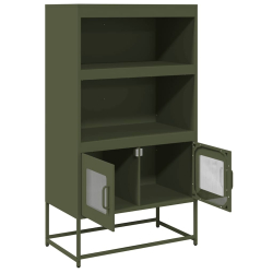 Komoda Oliwkowo-zielona 68x39x123 cm Stal