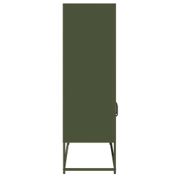 Komoda Oliwkowo-zielona 68x39x123 cm Stal