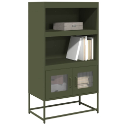 Komoda Oliwkowo-zielona 68x39x123 cm Stal