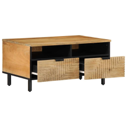 Stolik kawowy Brązowy 80x54x40 cm Drewno lite Mango