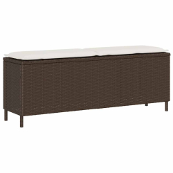 Ławka ogrodowa z poduszką Szara 110x30x40,5 cm Polirattan