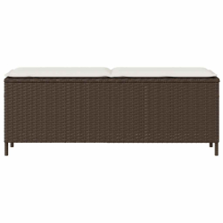 Ławka ogrodowa z poduszką Szara 110x30x40,5 cm Polirattan