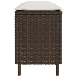 Ławka ogrodowa z poduszką Szara 110x30x40,5 cm Polirattan