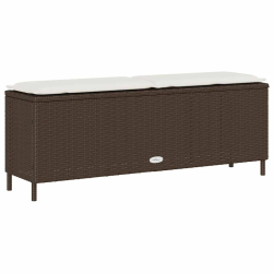 Ławka ogrodowa z poduszką Szara 110x30x40,5 cm Polirattan
