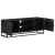 Szafka pod TV, czarna, 110x30x40 cm, lite drewno mango i żelazo