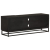 Szafka pod TV, czarna, 110x30x40 cm, lite drewno mango i żelazo