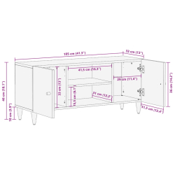 Szafka pod telewizor, 105x33x46 cm, lite drewno mango