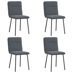 Krzesła stołowe, 4 szt., ciemnoszare, obite aksamitem