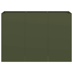 Donica, oliwkowa, 120x40x80 cm, stal walcowana na zimno