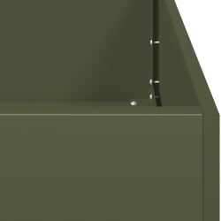 Donica, oliwkowa, 120x40x80 cm, stal walcowana na zimno