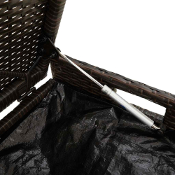 Ławka ogrodowa z poduszką brązowa 100 cm polirattan