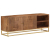 Szafka pod TV, 110x30x40 cm, lite drewno mango i żelazo