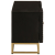 Szafka pod TV, czarna, 110x30x40 cm, lite drewno mango i żelazo