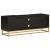 Szafka pod TV, czarna, 110x30x40 cm, lite drewno mango i żelazo