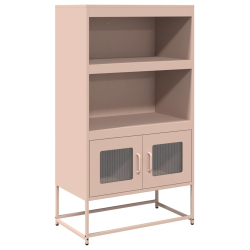 Komoda wysoka różowa 68x39x123 cm stalowa