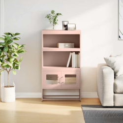 Komoda wysoka różowa 68x39x123 cm stalowa